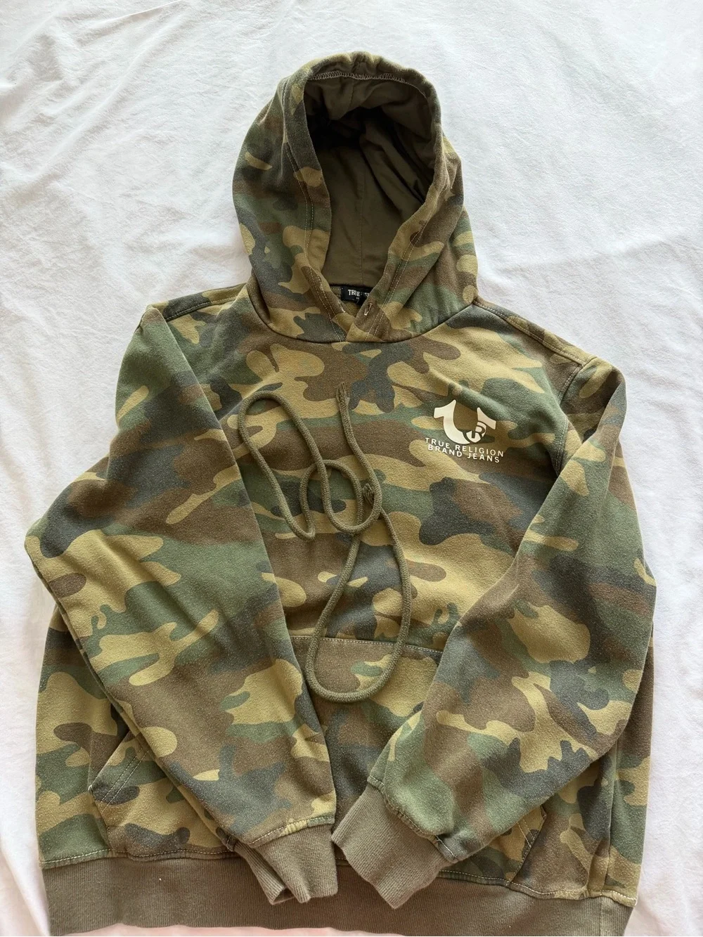 True Religion Men’s Camo Hooded Sweatshirt - Green Camo